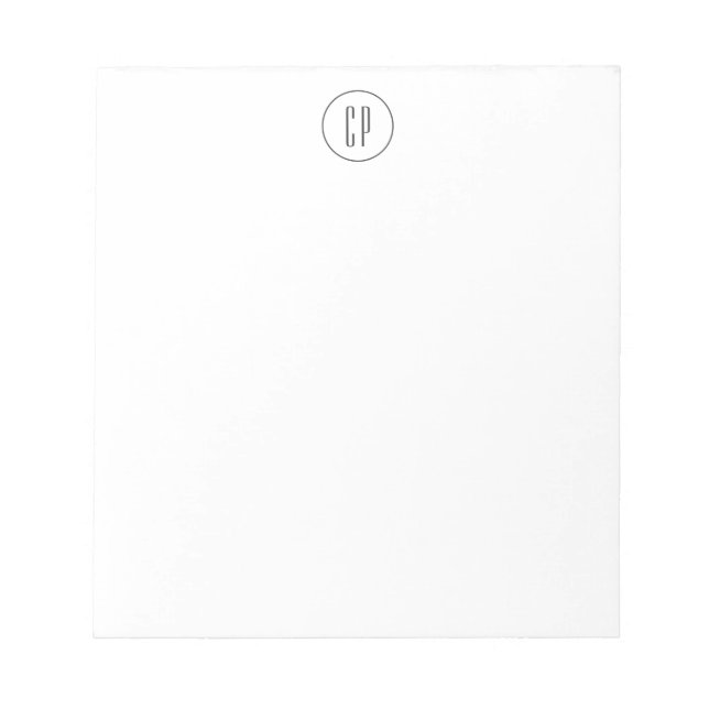 Bloc De Notas Monograma moderno profesional sencillo inicial (Frente)