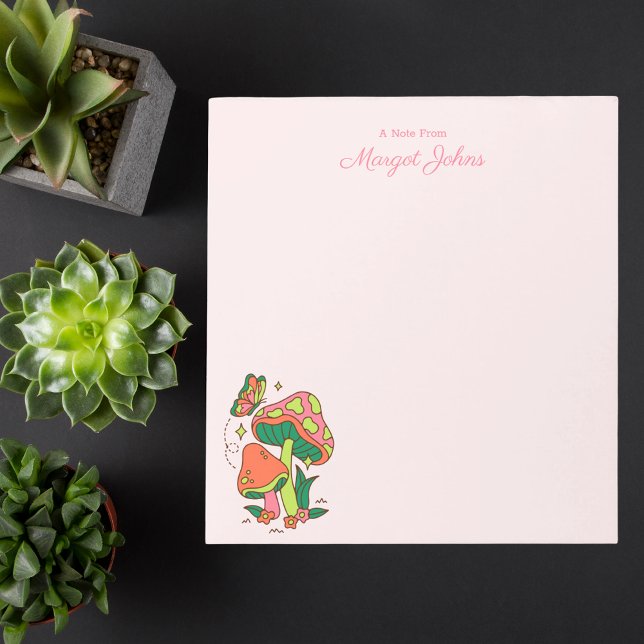 Bloc De Notas Monograma moderno Sencillo y Elegante champiñón Re (Subido por el creador)