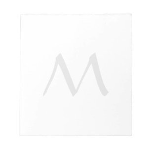 Bloc De Notas Monograma Moderno Simple Minimalista Plano