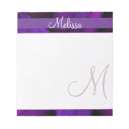 Bloc De Notas Monograma morado floral