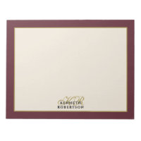 Monograma personalizado burgundy crema dorado mini