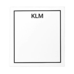 Bloc de notas monograma personalizado de 3 letras