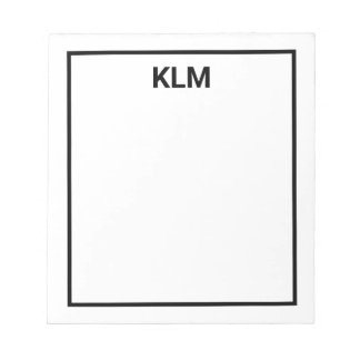 Bloc de notas monograma personalizado de 3 letras