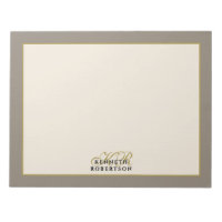 Monograma personalizado taupe crema dorado minimal