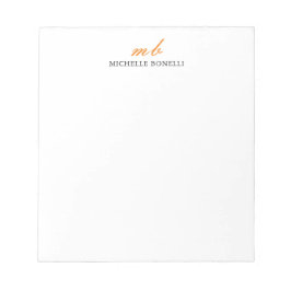 Bloc De Notas Monograma Profesional Moderno Simple Minimalista