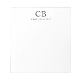 Bloc De Notas Monograma profesional sencillo simple Minimalista