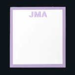 Bloc De Notas Monograma púrpura simple moderno<br><div class="desc">Cree su propia papelería monográfica personalizada con sus iniciales personalizados o su nombre en tipografía minimalista moderna.</div>