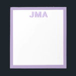 Bloc De Notas Monograma púrpura simple moderno<br><div class="desc">Cree su propia papelería monográfica personalizada con sus iniciales personalizados o su nombre en tipografía minimalista moderna.</div>