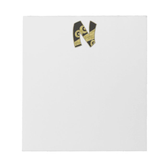 Bloc De Notas monograma retro - N (Frente)