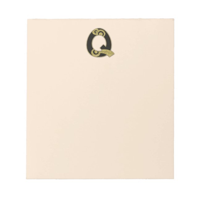 Bloc De Notas monograma retro - Q (Frente)