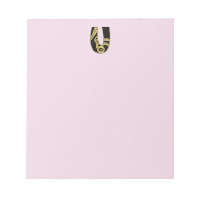 Bloc De Notas monograma retro - U (Frente)