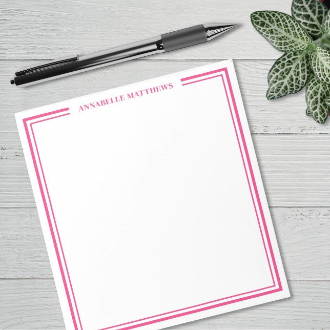 Bloc De Notas Monograma Rosa Caliente (Hot Pink Monogram Notepad)