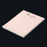 Bloc De Notas Monograma rosa pálido Bonito femenina moderna y el<br><div class="desc">Moda color rosa pálido y negro nombre de monograma de escritura.</div>