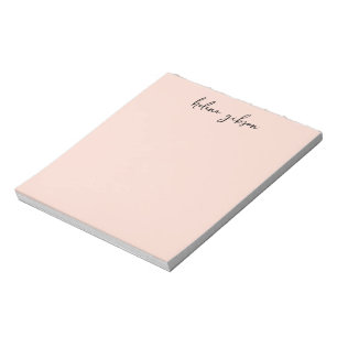 Bloc De Notas Monograma Rosa Pálido Moderno Femenino Bonito