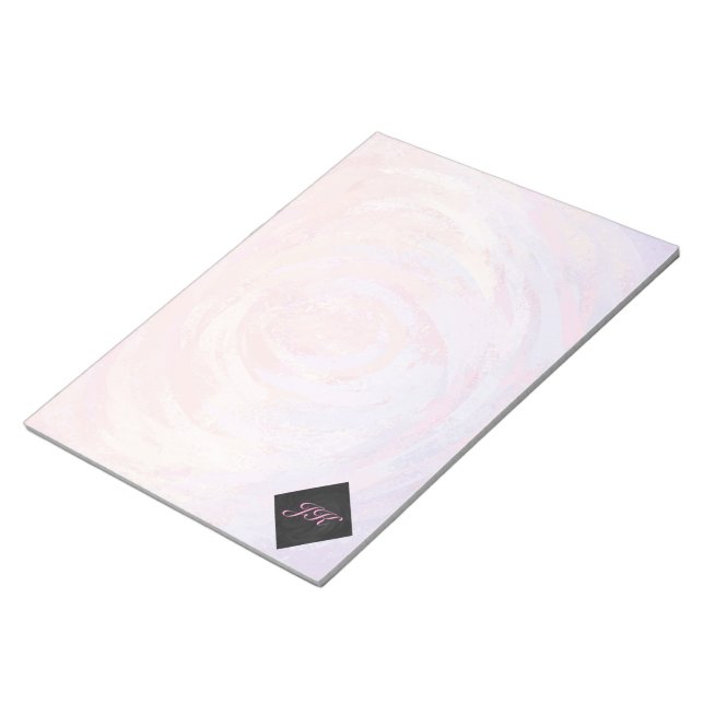 Bloc De Notas Monograma rosa y negro (Lado Derecho)