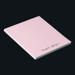Bloc De Notas Monograma Rubor Pink | Femeninas Minimalistas mode<br><div class="desc">Un diseño de monograma personalizado sencillo y elegante con una tipografía de escritura manuscrita minimalista moderna en negro sobre un elegante fondo rosado. El nombre del monograma se puede personalizar fácilmente. El regalo o accesorio perfectamente personal para cualquier ocasión!</div>