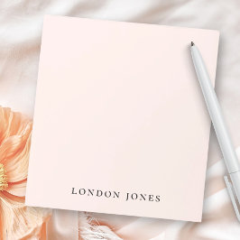 Bloc De Notas Monograma Rubor Rosa Moderno Feminina Minimalista