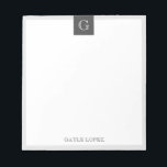 Bloc De Notas Monograma ruso moderno de borde gris<br><div class="desc">Bloc de notas personalizado de monograma ruso moderno de borde gris</div>