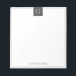 Bloc De Notas Monograma ruso moderno de borde gris<br><div class="desc">Bloc de notas personalizado de monograma ruso moderno de borde gris</div>