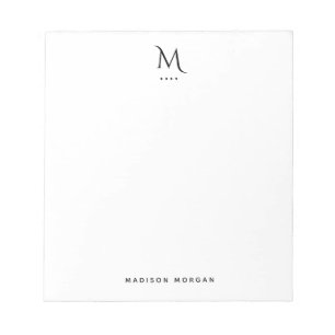 Bloc De Notas Monograma simple de impresión de letras decorativa