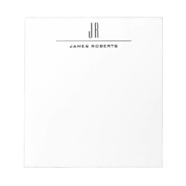 Bloc De Notas Monograma Simple Moderno Profesional Personalizado
