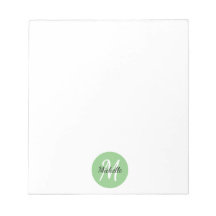 Monograma simple verde y blanco trendy clásica