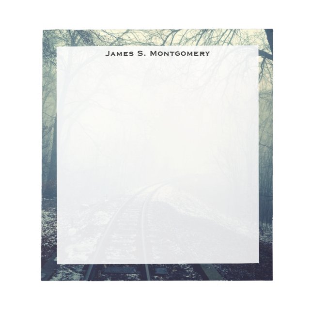 Bloc De Notas Monograma Tren Rastreo Rastreo Vegetación De Nieve (Frente)