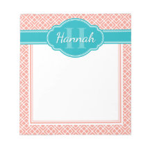 Monograma Verde azulado del patrón de enrejado de