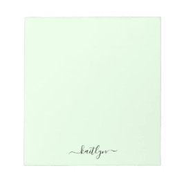 Bloc De Notas Monograma Verde Femenino Moderno Personalizado