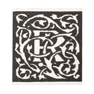 Bloc De Notas Monograma vintage R Art Nouveau