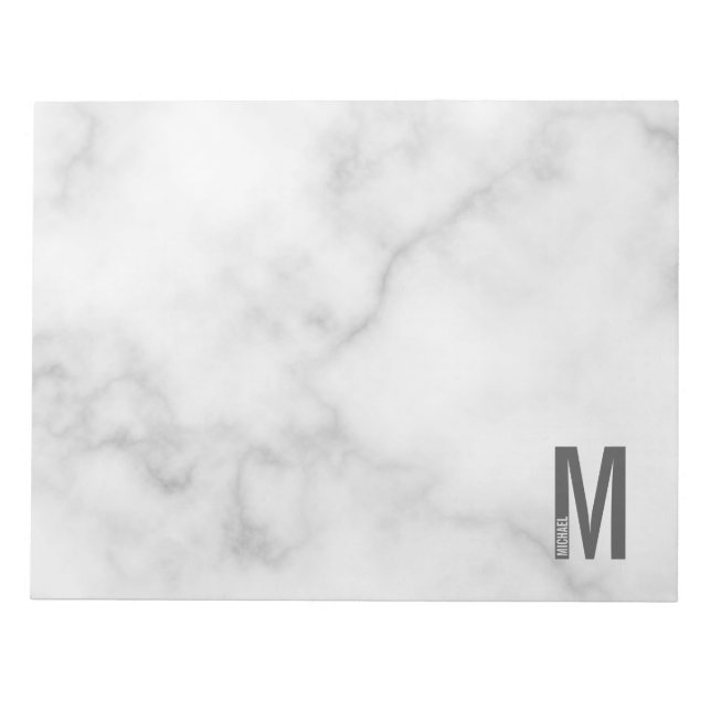 Bloc De Notas Monograma y nombre negrita personalizado moderno (Frente)