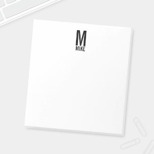 Bloc De Notas Monograma y nombre negrita personalizado moderno
