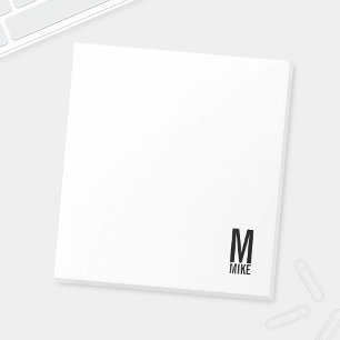 Bloc De Notas Monograma y nombre negrita personalizado moderno