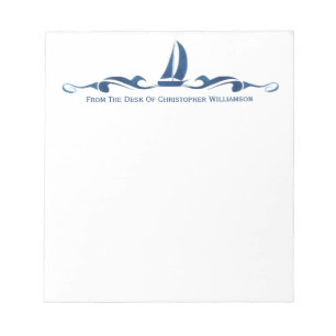 Bloc De Notas Monogramado Náutico Personalizado