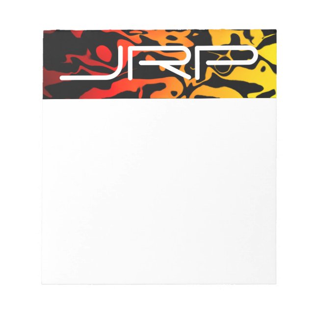 Bloc De Notas Monogrammed Abstract Lava Swirl (Frente)