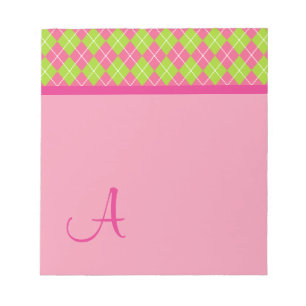 Bloc De Notas Monogrammed Argyle Notepad