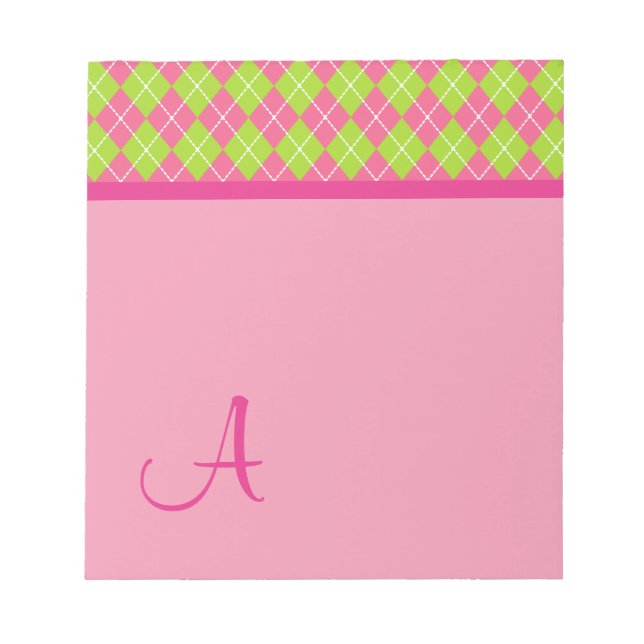 Bloc De Notas Monogrammed Argyle Notepad (Frente)