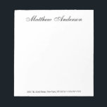Bloc De Notas Monogrammed Script<br><div class="desc">This 5.5 x 6 notepad with 40 pages with your name, address, and phone number in simple, modern yet traditional fonts is perfect for writing notes to office personnel, family, and friends. Having it nearby will make jotting down notes and ideas convenient and easy. It makes a great gift for...</div>