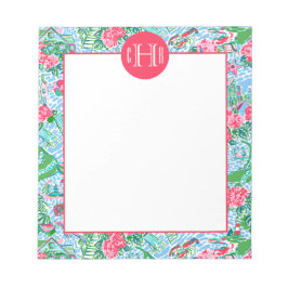 Bloc De Notas Monogramo de impresión de Nantucket Preppy Palm Be