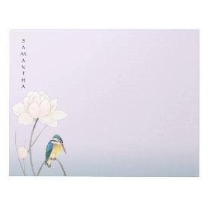Bloc de notas monogramo japonés Vintage Lotus de 1