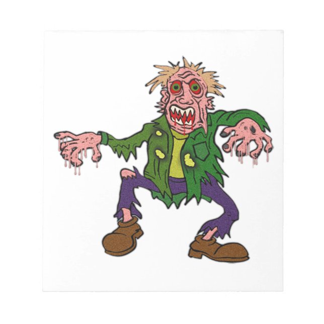 Bloc De Notas Monstruo Zombie Verde de Halloween (Frente)