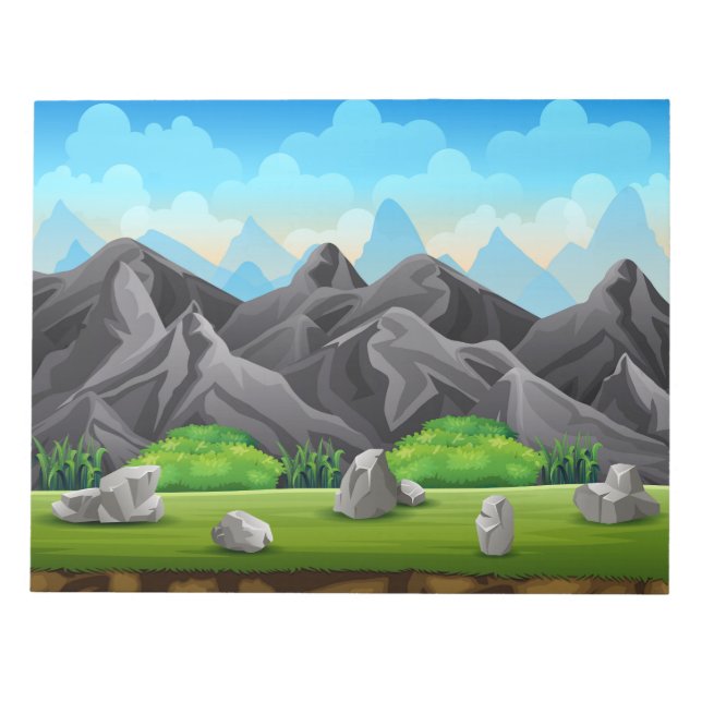 Bloc De Notas Montaña rocosa natural (Frente)