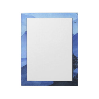 Bloc De Notas Montañas de acuarela azul
