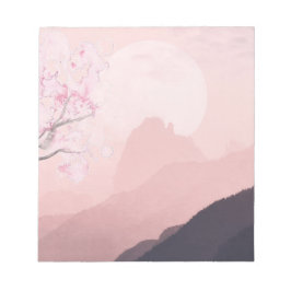 Bloc De Notas Montañas Rosa Malva y Horizonte de Sol
