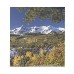 Bloc De Notas Montañas San Juan y árboles de Aspen en colorido o