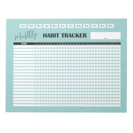 Bloc De Notas Monthly Habit Tracker 