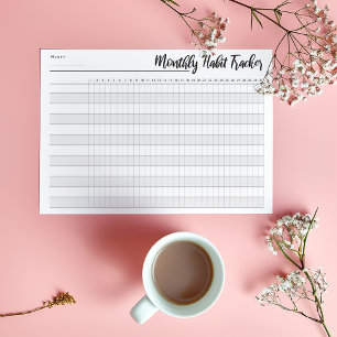 Bloc De Notas Monthly habit tracker notepad