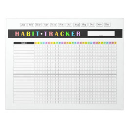 Bloc De Notas Monthly Habit Tracker Rainbow