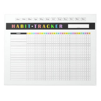Bloc De Notas Monthly Habit Tracker Rainbow