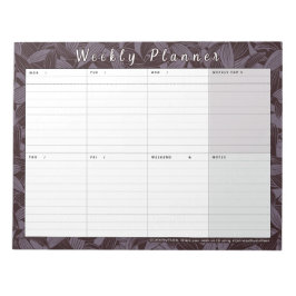 Bloc De Notas Moody Botanly Weekly Planner | Semana A La Vista